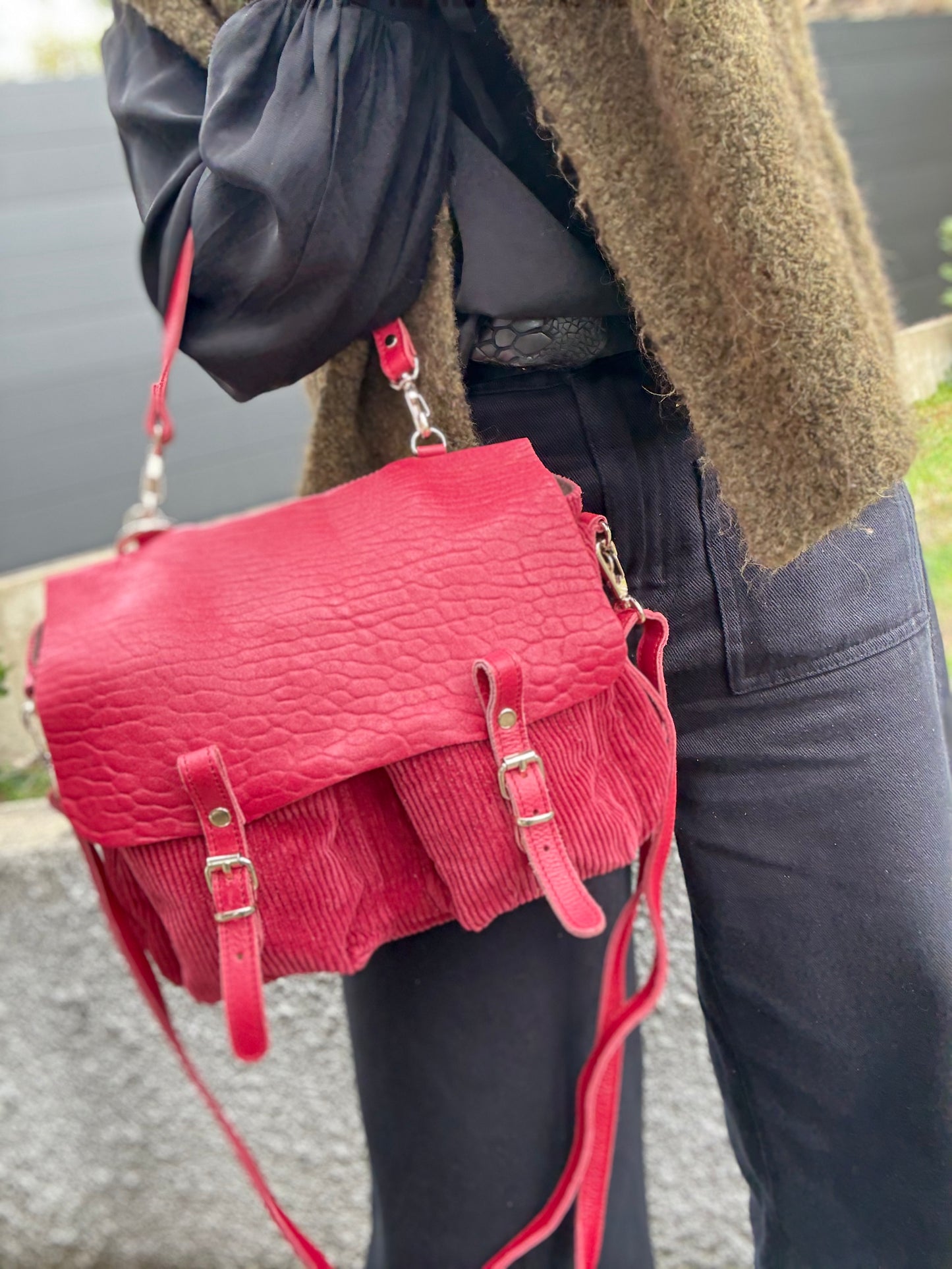 Sac Mini Maths Velours Rose & Berry