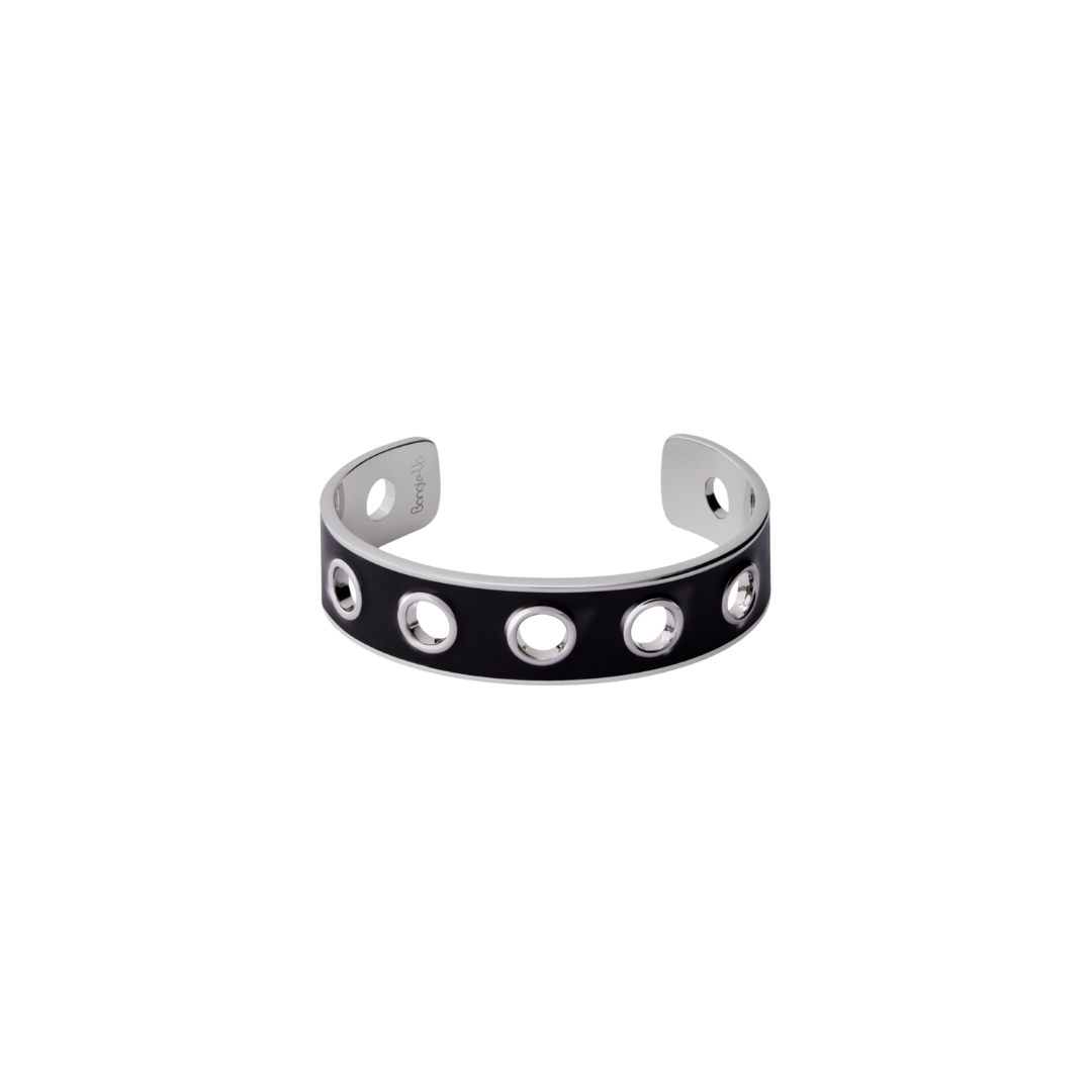 Jonc Eyelet I Argent & noir