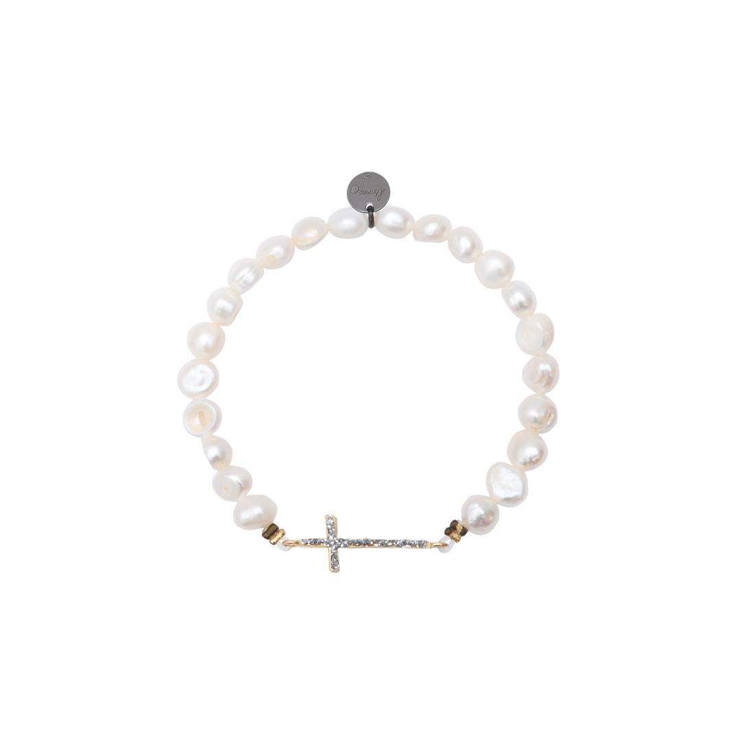Bracelet croix perles