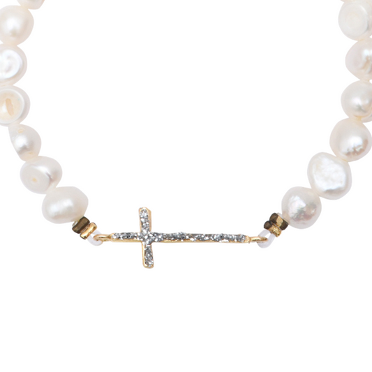 Bracelet croix perles