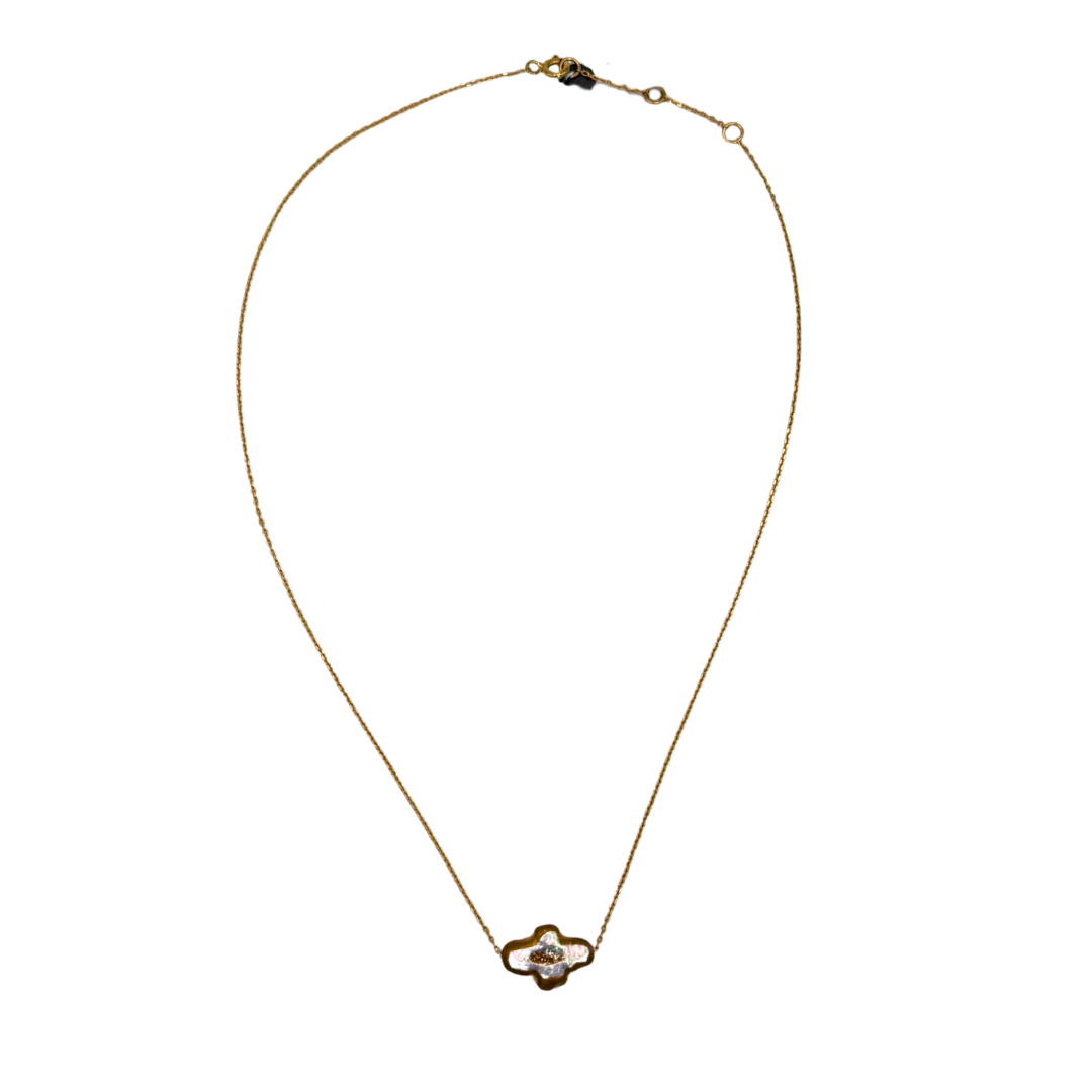 Collier croix pépite