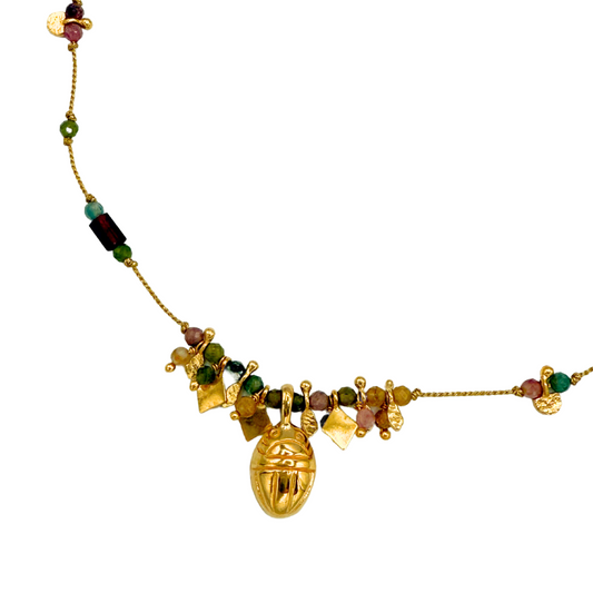 Collier Rainbow scarabée