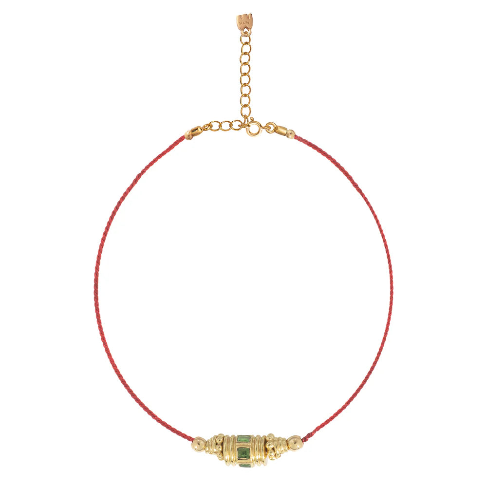 Collier cordon Rakhi 2 Onyx Vert