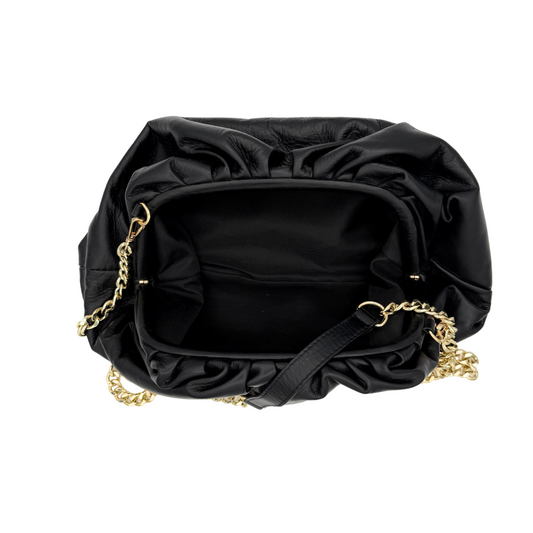 Sac boule cuir noir