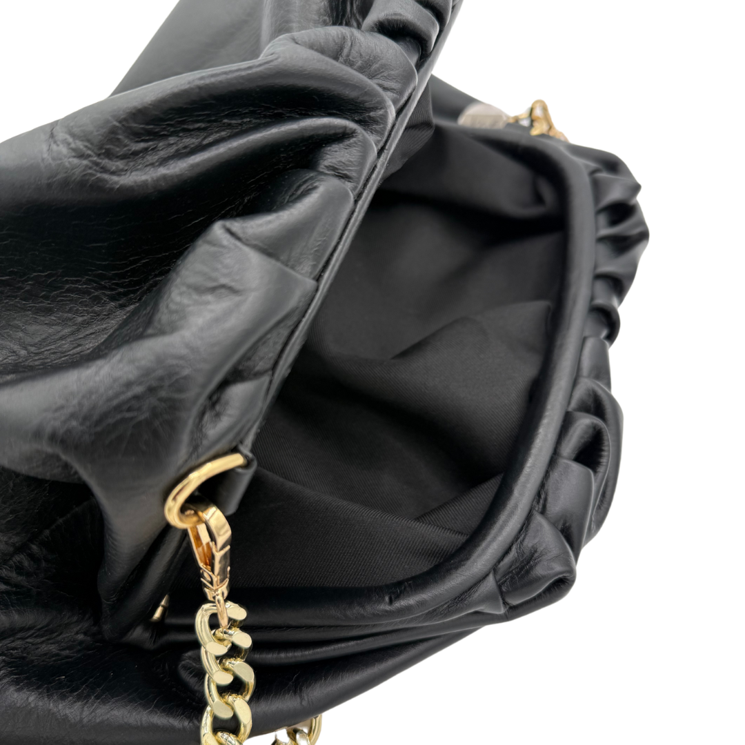 Sac boule cuir noir