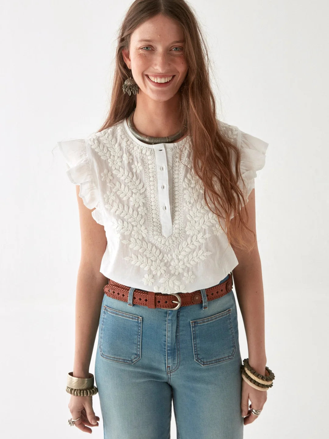 Blouse Ashanti - Chikan Bianco