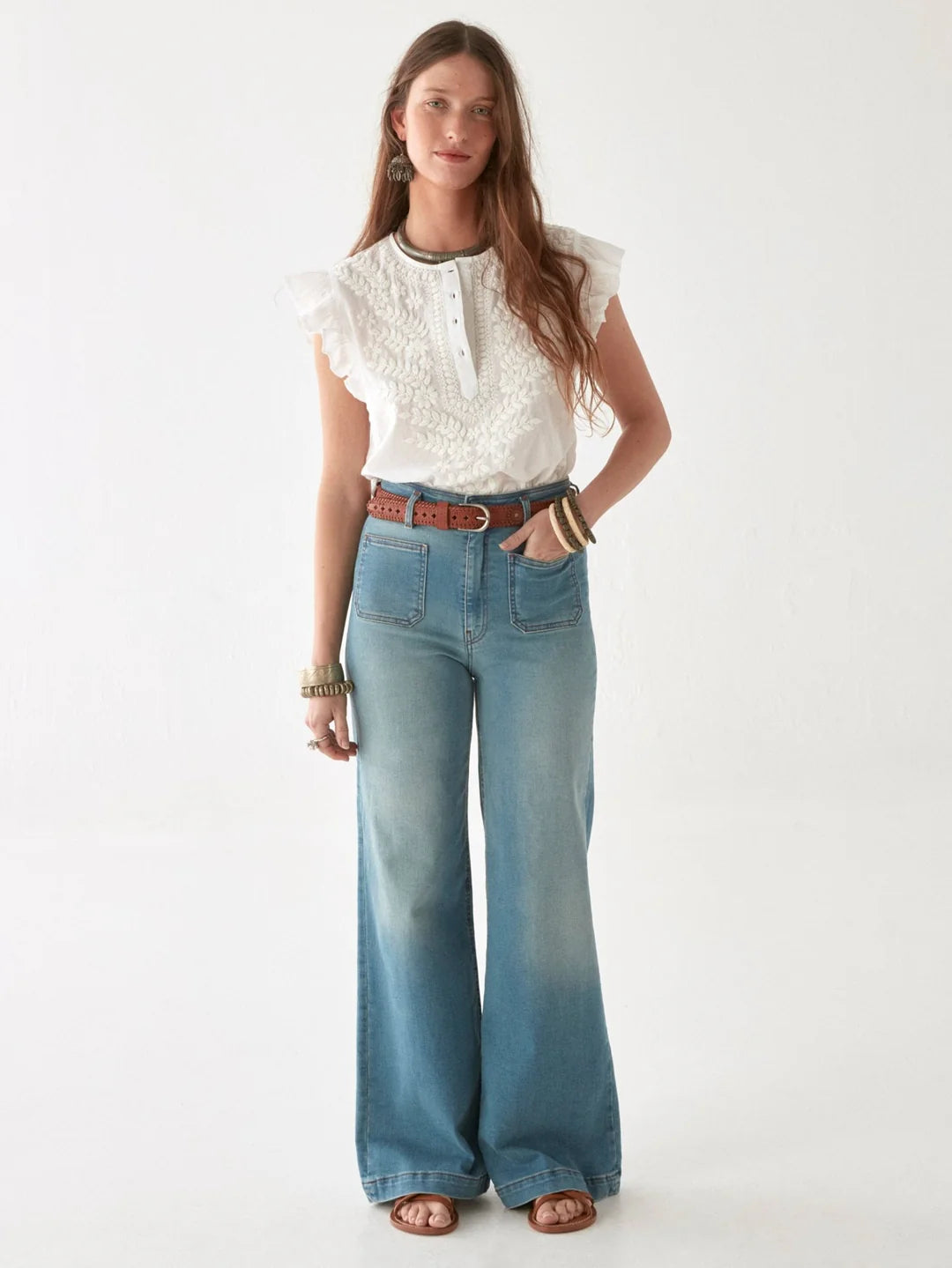 Blouse Ashanti - Chikan Bianco