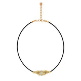 Collier cordon Rakhi 2 Topaze Blanche