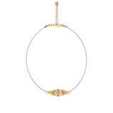 Collier cordon Rakhi 2 Topaze Blanche